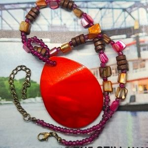 💥4/$20 Beaded Wood Shell MOP Fashion Necklace